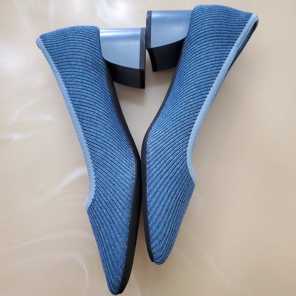 Vivaia Melody Square-Toe Chunky Heels in Denim Blue Size 9 - Picture 8 of 10